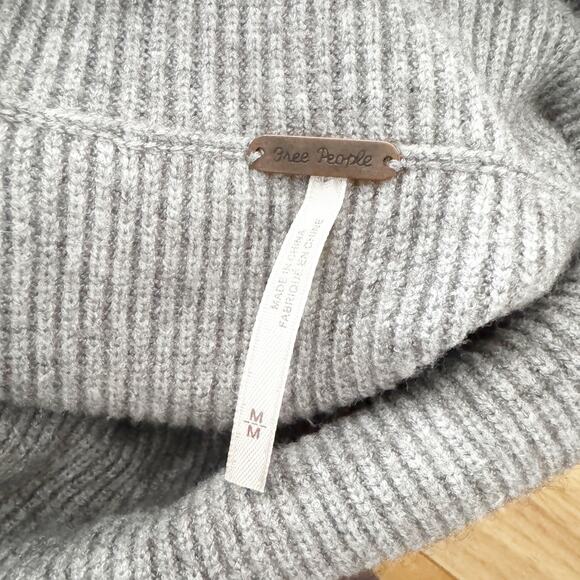 FREE PEOPLE Softly Structured Tunic Turtleneck Sweater Gray Medium M - Picture 8 of 10